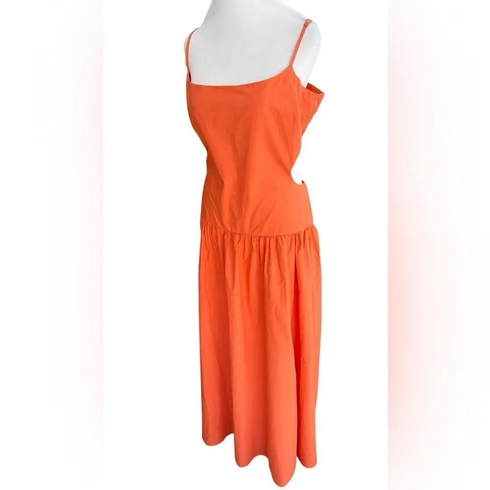 New with tag Abercrombie & Fitch orange drop waist cutout maxi dress size XLT.
